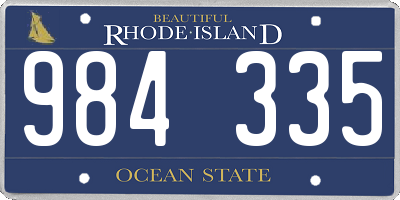 RI license plate 984335