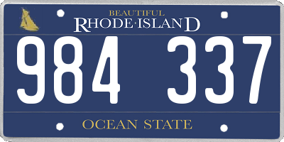 RI license plate 984337