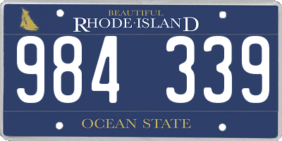 RI license plate 984339