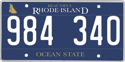 RI license plate 984340
