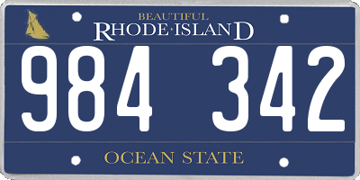 RI license plate 984342