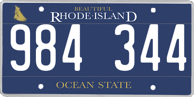 RI license plate 984344