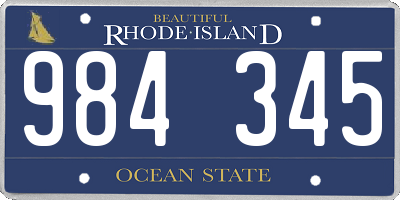 RI license plate 984345