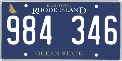 RI license plate 984346