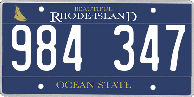 RI license plate 984347