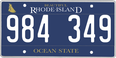 RI license plate 984349