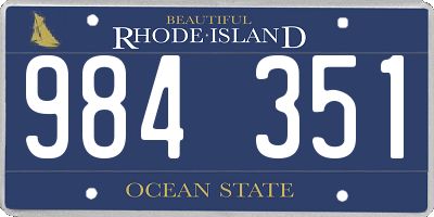 RI license plate 984351