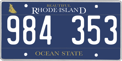 RI license plate 984353
