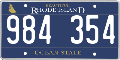 RI license plate 984354