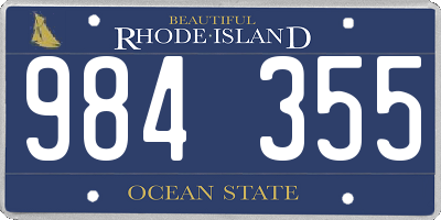 RI license plate 984355