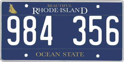 RI license plate 984356