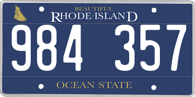RI license plate 984357