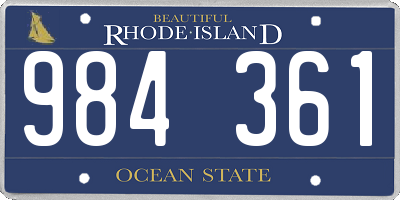 RI license plate 984361