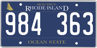 RI license plate 984363