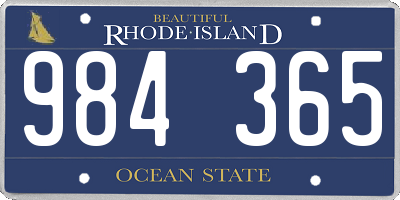 RI license plate 984365
