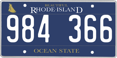 RI license plate 984366