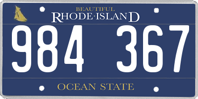 RI license plate 984367