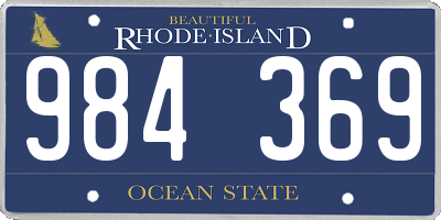 RI license plate 984369