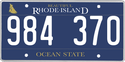 RI license plate 984370