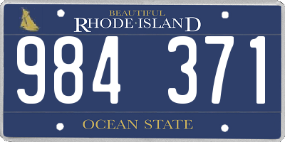 RI license plate 984371