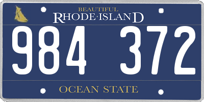 RI license plate 984372