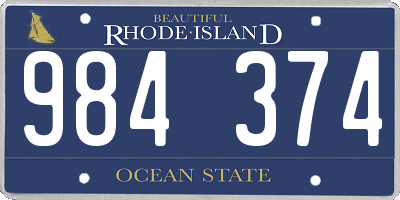 RI license plate 984374