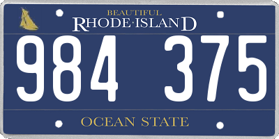 RI license plate 984375