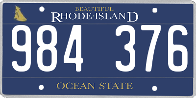 RI license plate 984376