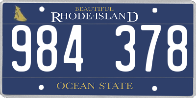 RI license plate 984378