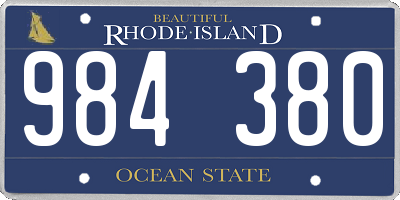 RI license plate 984380