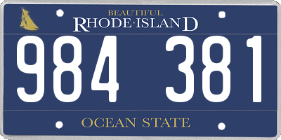 RI license plate 984381