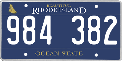 RI license plate 984382