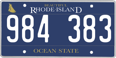 RI license plate 984383
