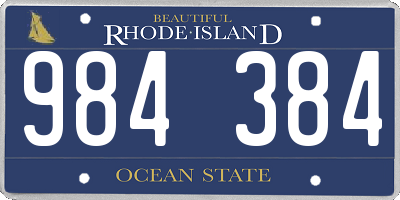 RI license plate 984384