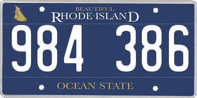 RI license plate 984386