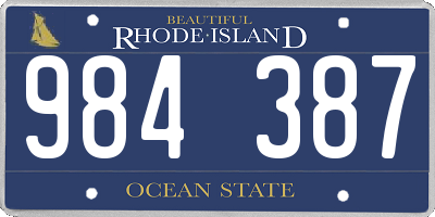 RI license plate 984387