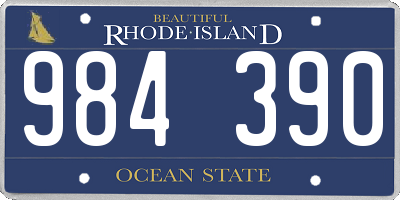 RI license plate 984390