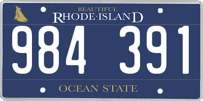 RI license plate 984391