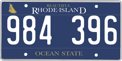 RI license plate 984396