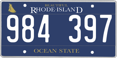 RI license plate 984397