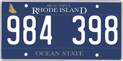 RI license plate 984398