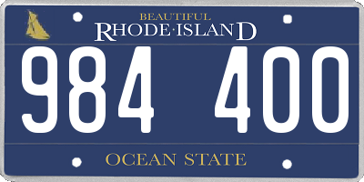 RI license plate 984400