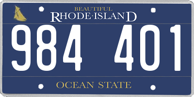 RI license plate 984401