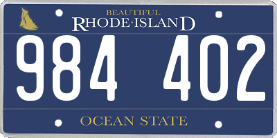RI license plate 984402