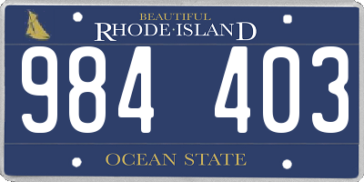 RI license plate 984403