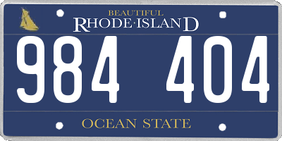 RI license plate 984404
