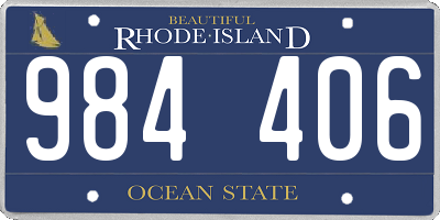 RI license plate 984406