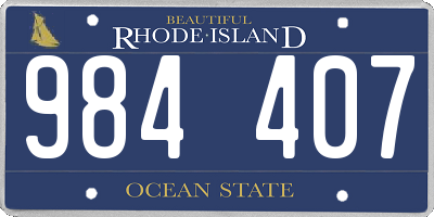 RI license plate 984407