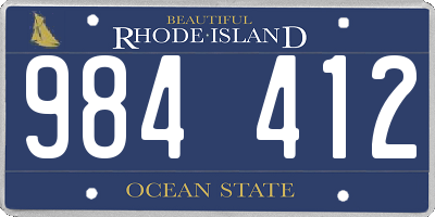 RI license plate 984412