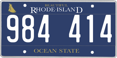 RI license plate 984414